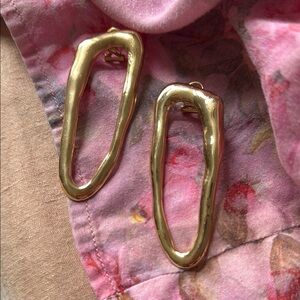 Hammered Gold Abstract Earrings